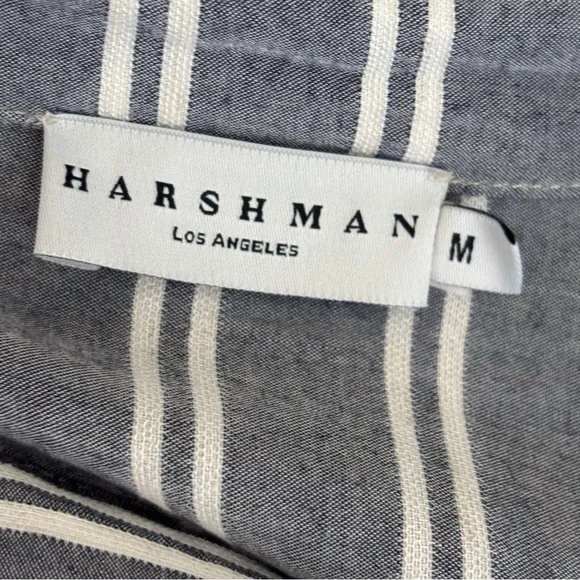 HARSHMAN Violetta Tie Sleeve Button Front Shirt Medium Gray - Picture 6 of 8
